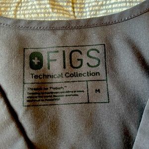 Figs Catarina One Pocket Scrub Top Charcoal